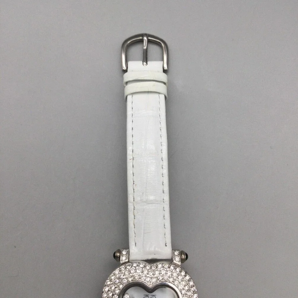 Suzanne Somers Heart Crystal Women Watch 26mm Silver Tone Rhinestone New Battery